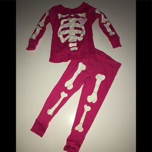Carters skeleton pj's pajamas pink sleep wear 18 m